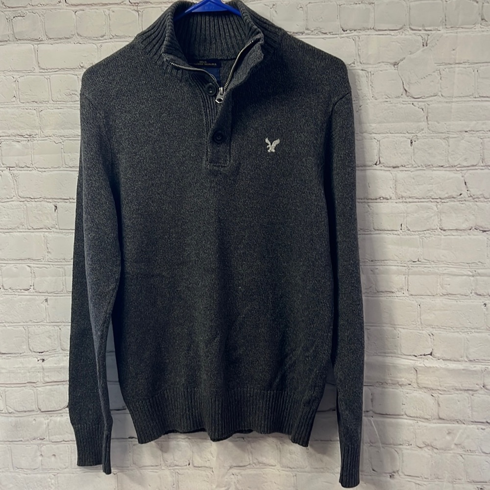 AMERICAN EAGLE Quarter-Zip Pullover Sweater
